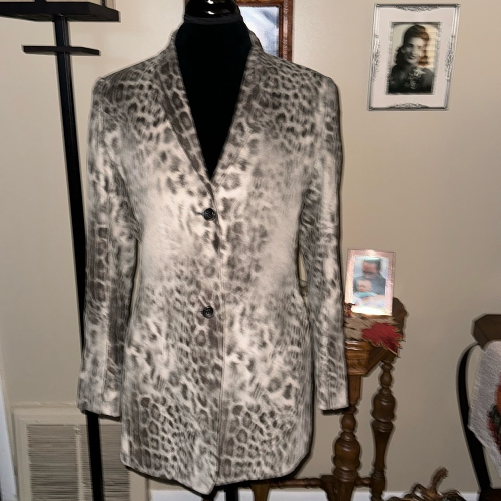 Masatomo Womens Animal Print Blazer